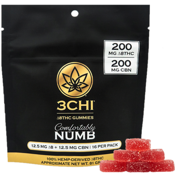 3chi Comfortably numb d8 CBN gummies