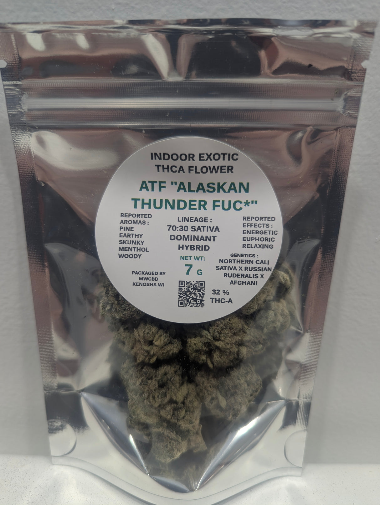Image of a quarter ounce of ATF Alaskan Thunder F**k Indoor Exotic THCa Flower
