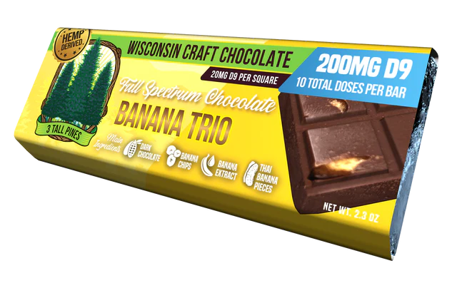 3 Tall Pines Banana Trio- Delta 9/THCv/CBG Chocolate Bar