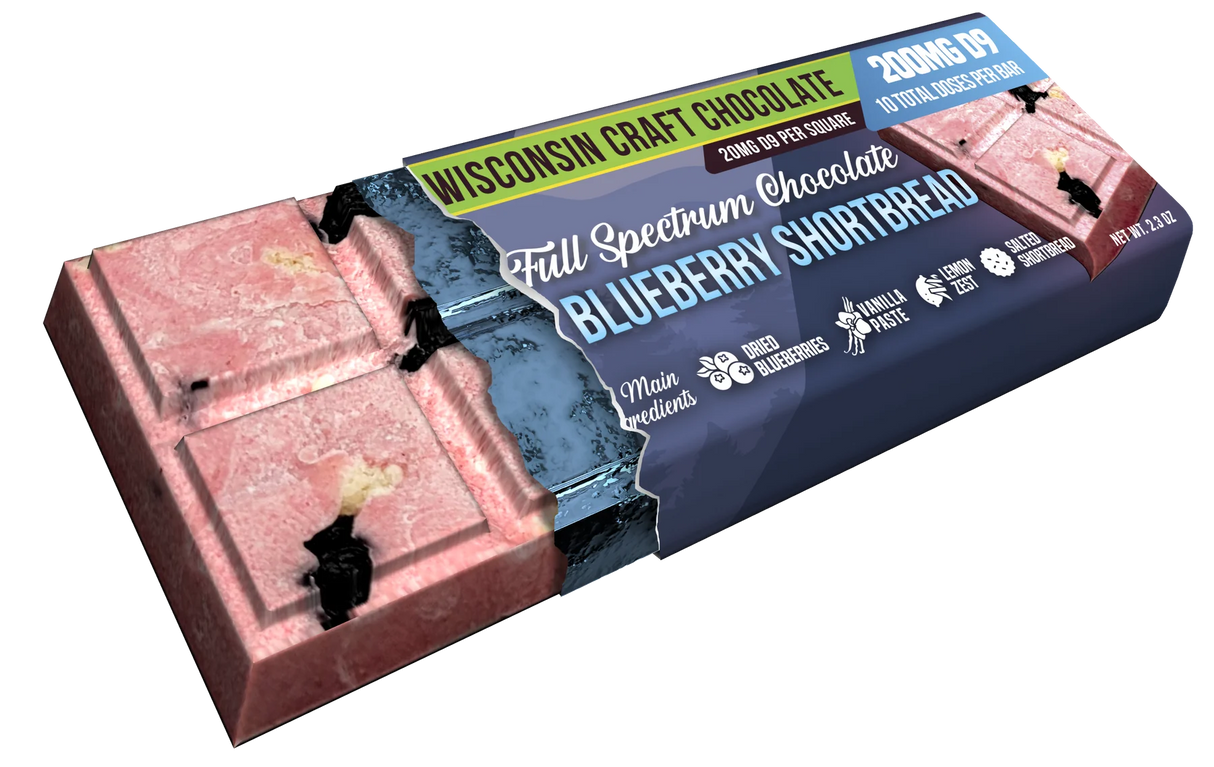 3 Tall Pines Blueberry Shortbread- Delta 9/THCv/CBG Chocolate Bar