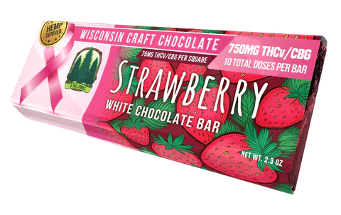 3 Tall Pines Strawberry White Chocolate- Delta 8/THCv/CBG Chocolate Bar