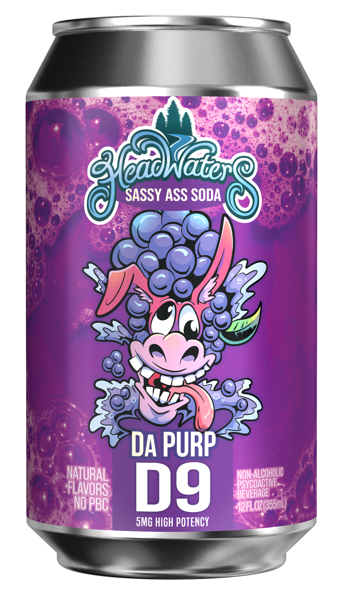 Image of Da Purp Headwaters Delta 9 THC Soda 5mg can