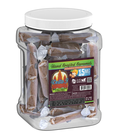 3 Tall Pines 15mg Delta 9 Handcrafted Caramel Bites