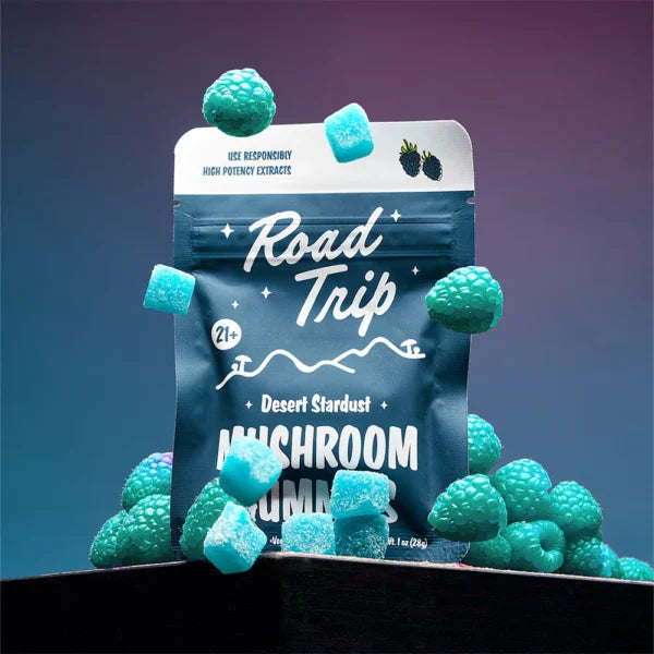Road Trip Blue Raspberry Magic Mushroom Gummies