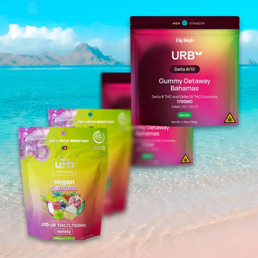 Urb D10/D8 THC Gummies 1750MG Gummy Getaway Bahamas Variety