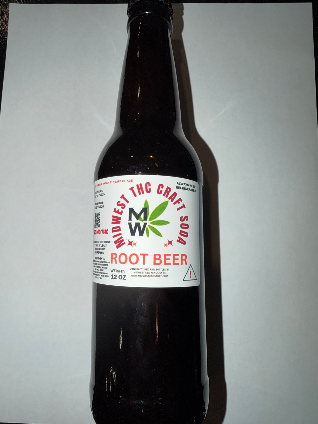 Midwest CBD Delta 9 THC Craft Soda Root Beer 50mg