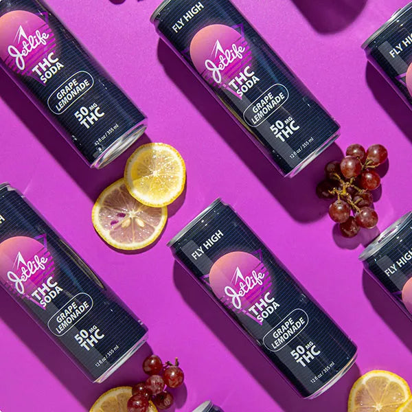 Crescent Jet Life Grape Lemonade 50mg Delta 9 THC Seltzer Drink