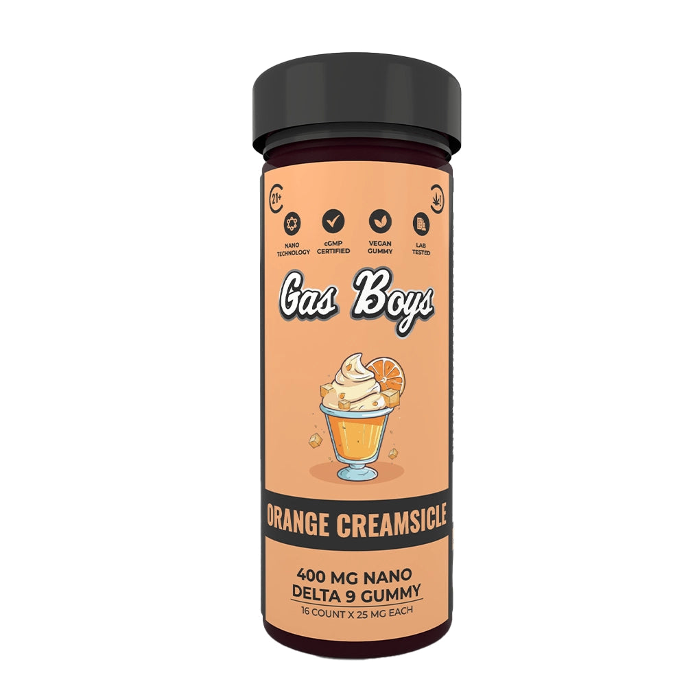 Orange Creamsicle Gas Boys Nano Enhanced Delta 9 Gummies- 400mg