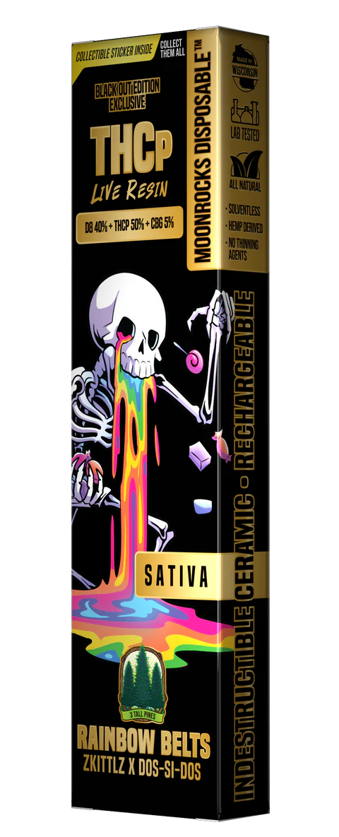 3 Tall Pines THCp Disposable Vape - Rainbow Belts- Moonrocks 1g (Sativa)