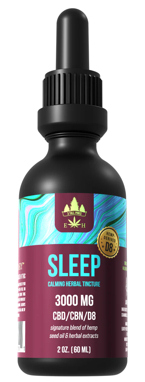 3 Tall Pines Sleep Herbal Tincture CBD CBN Delta 8 THC