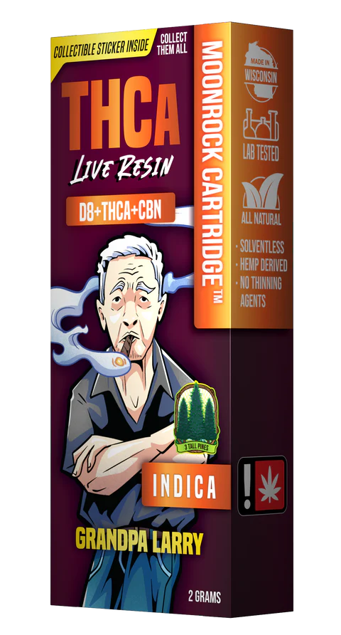 3 Tall Pines THCa Vape Cartridge - Grandpa Larry - Darkstar 2g (Indica)