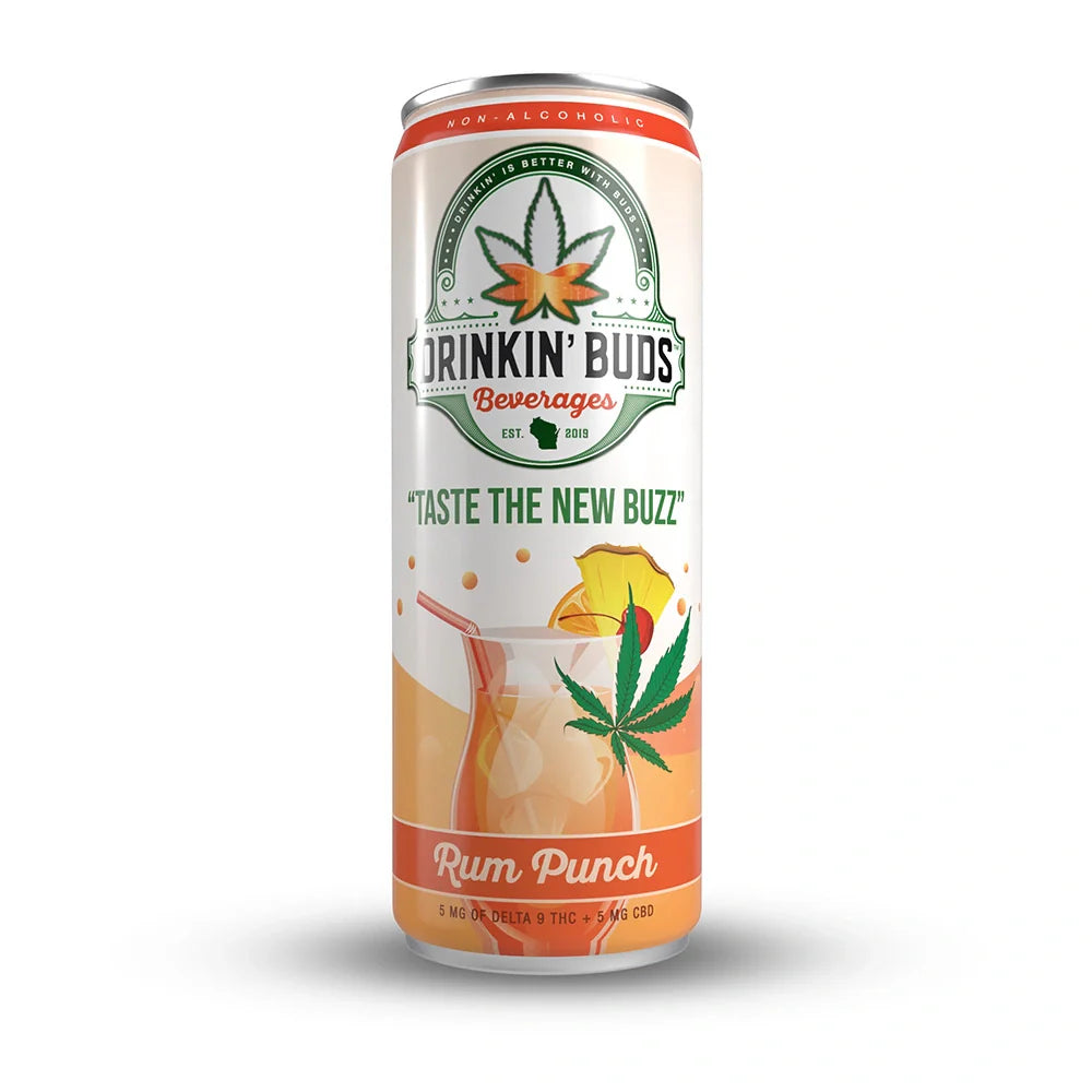 Drinkin' Buds Rum Punch 5mg Delta 9 THC Drink