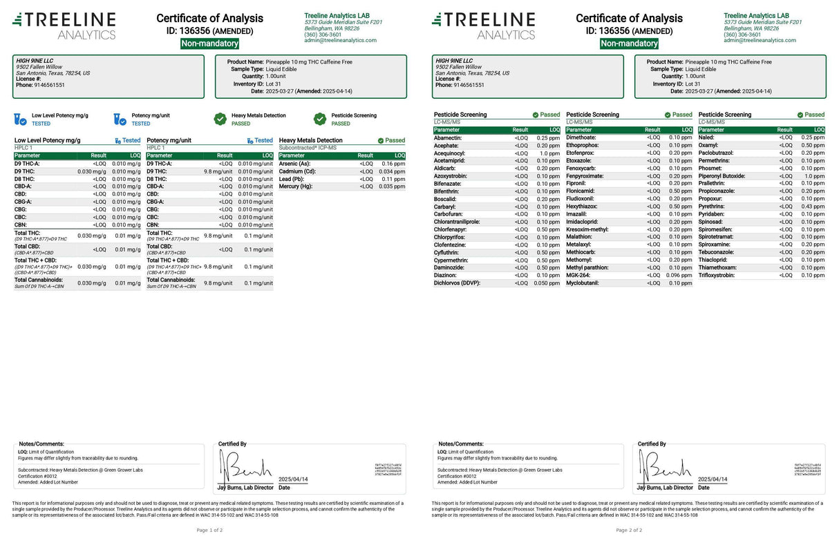 High 9ine 10mg Delta 9 THC Seltzer Drink