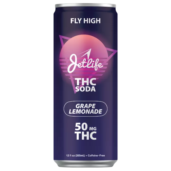Crescent Jet Life Grape Lemonade 50mg Delta 9 THC Seltzer Drink