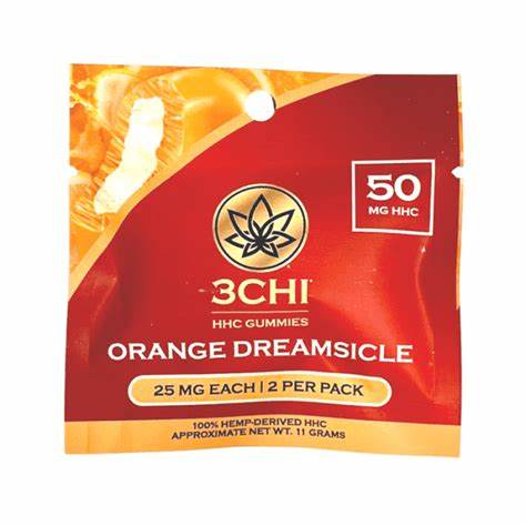 3Chi Orange Dreamsicle HHC Gummies 50mg- 2pk