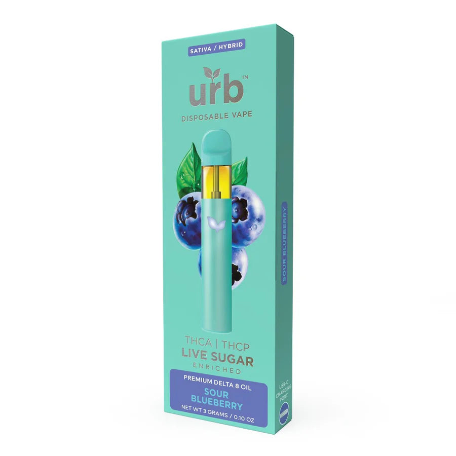 Urb Sour Blueberry THCa THCp Live Sugar 3g Disposable Vape