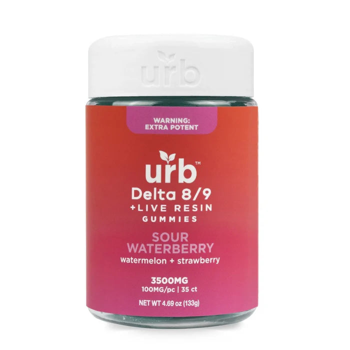 Urb Sour Waterberry D8/D9 THC Gummies- 3500mg