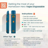 Hometown Hero GDP+ Blueberry Mint 2g THCA Live Resin Disposable Vape