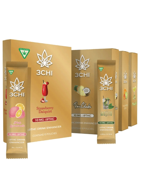 Box and Pouch for 3Chi's 10mg Delta 9 Drink Enhancers