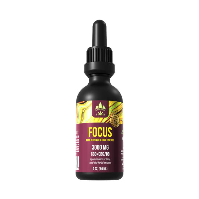 3 Tall Pines Focus Herbal Tincture CBD CBG Delta 8 THC