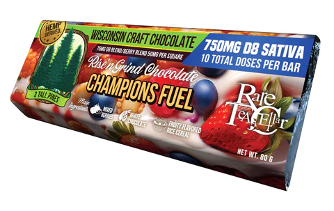 3 Tall Pines Champions Fuel Mixed Berry - Rise N Grind Sativa Delta 8 Chocolate Bar