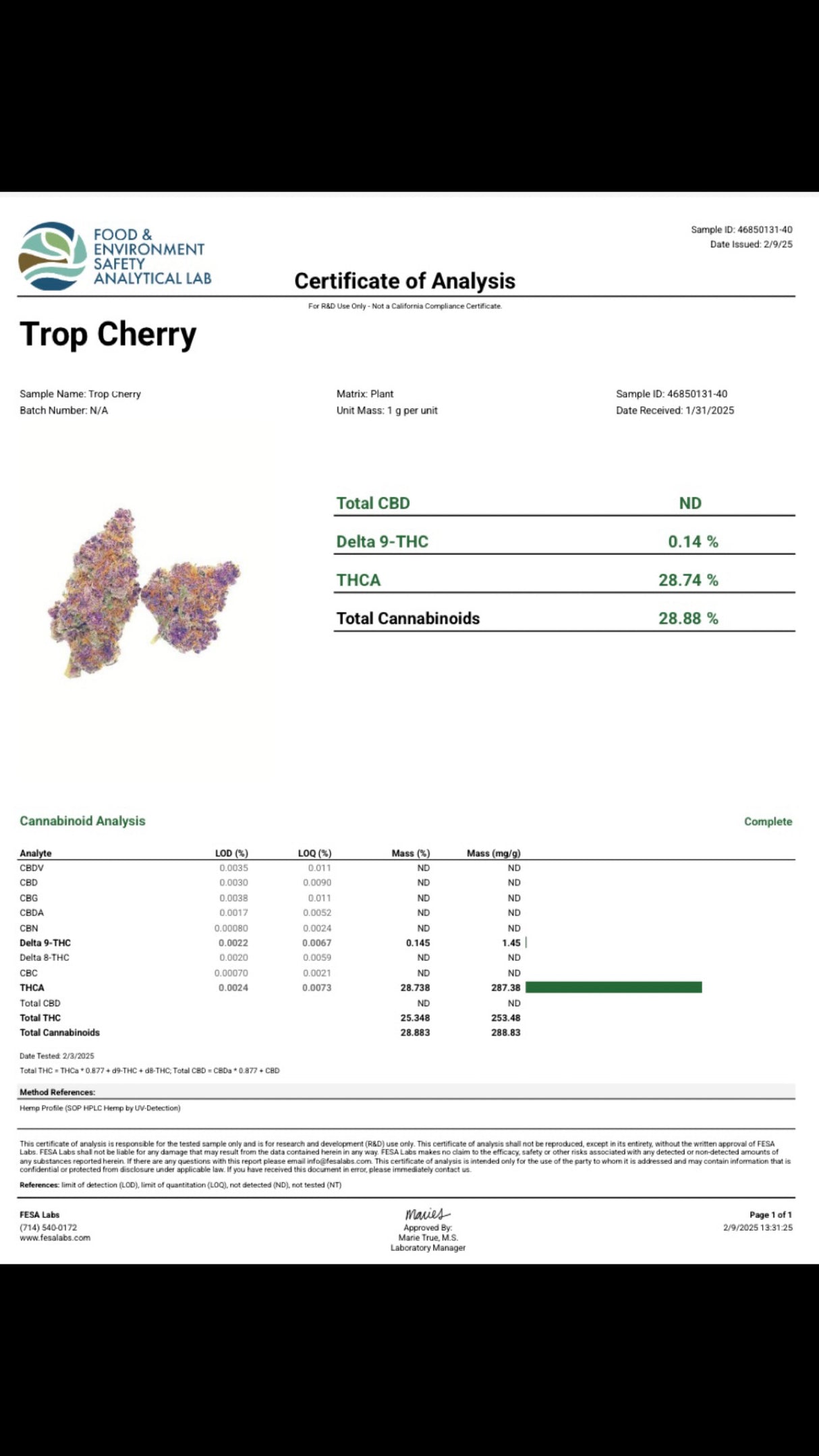 Tropicana Cherry Cali Exotic Indoor THCa Flower