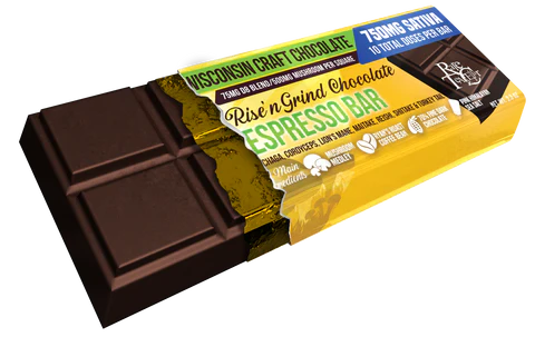 3 Tall Pines Espresso - Rise N Grind Sativa THCv CBG Delta 8 Chocolate Bar
