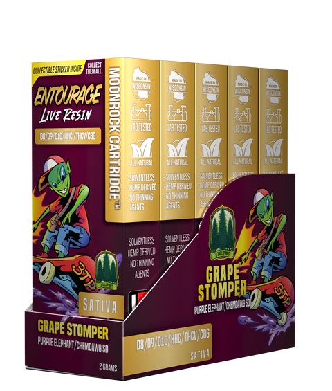 3 Tall Pines Entourage Vape Cartridge - Grape Stomper - Moonrock 2g (Sativa)