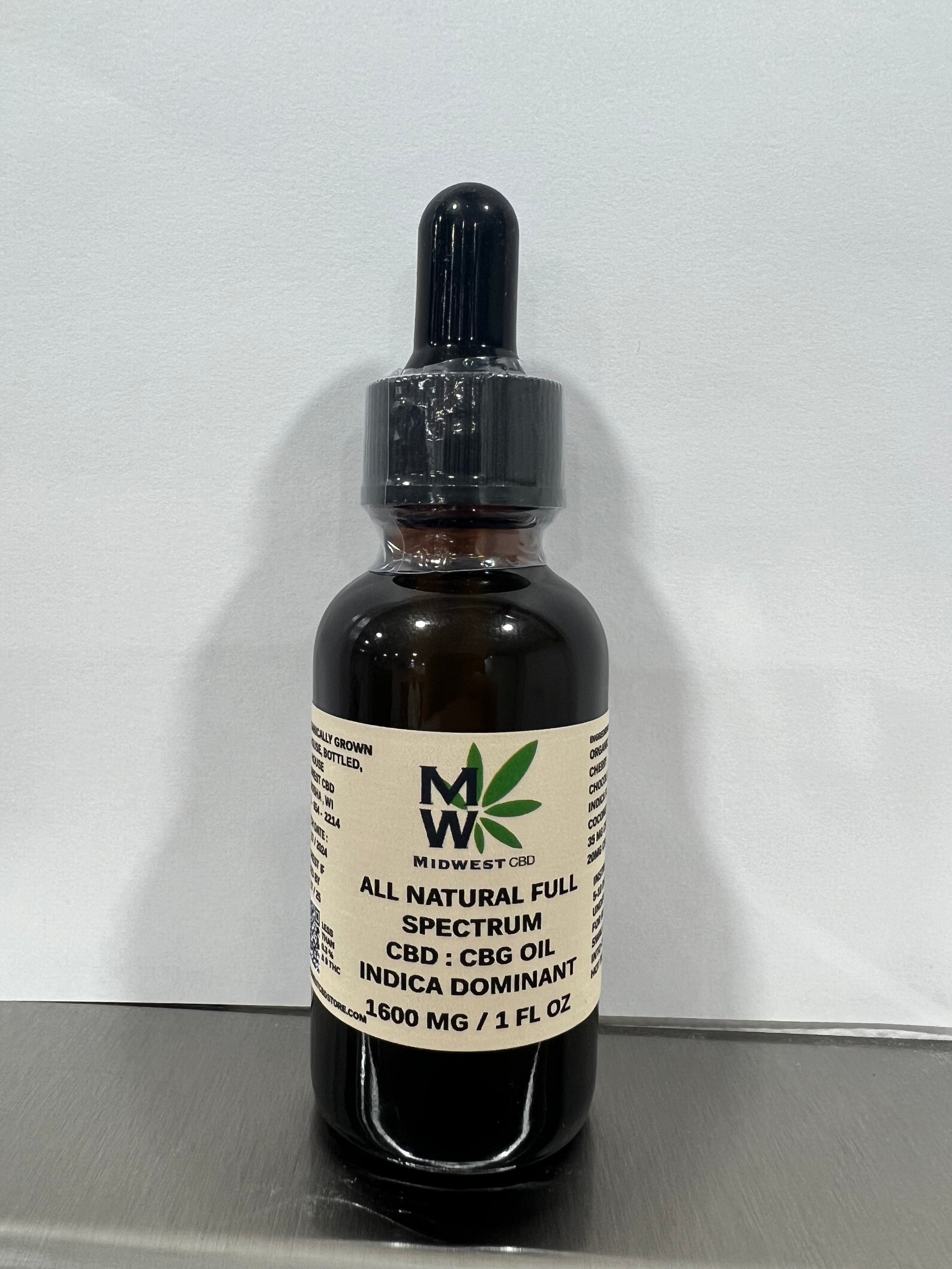 Midwest CBD Indica CBD: CBG Oil - Full Spectrum - 1800mg – Midwest