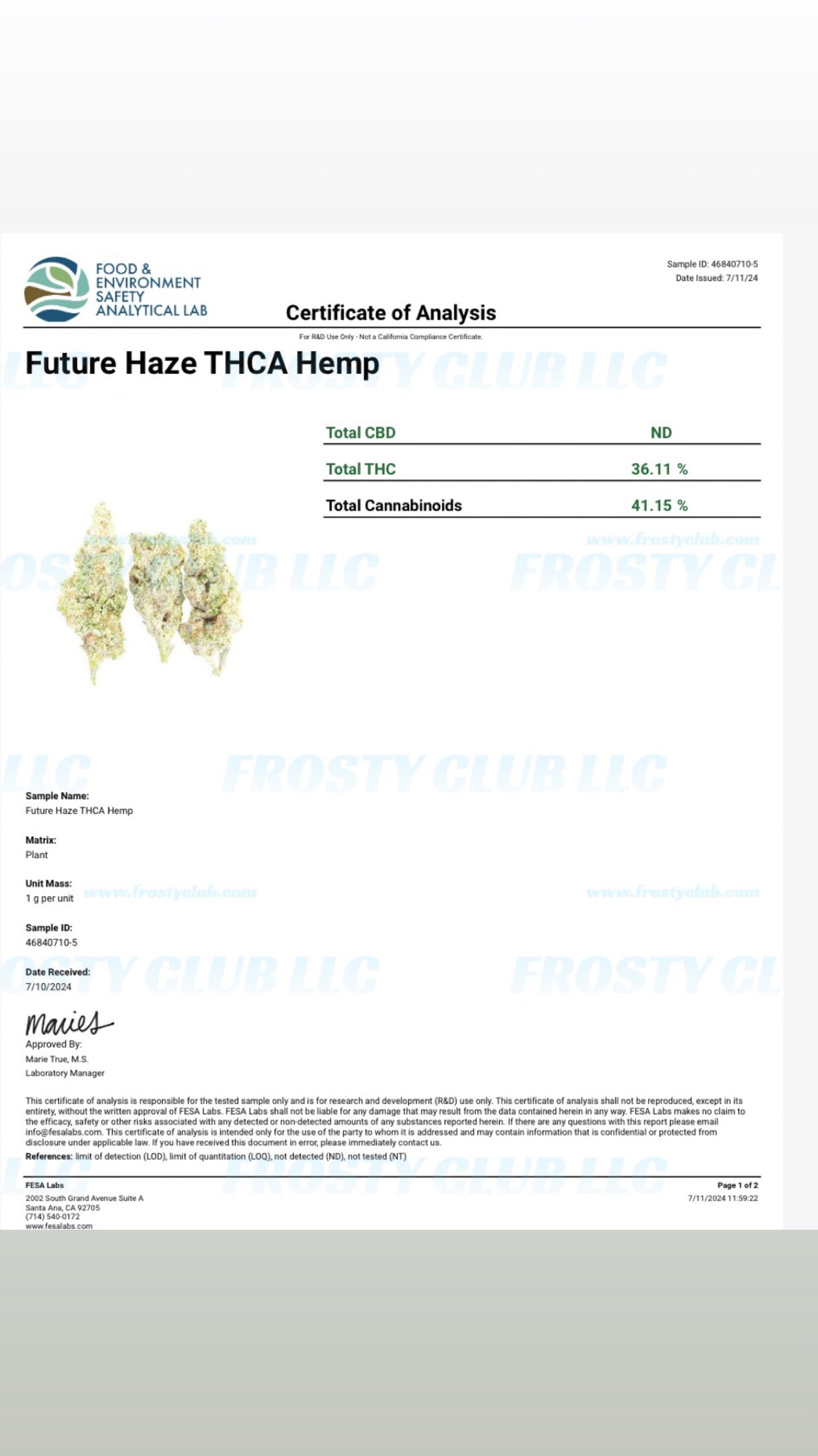 Future Haze Private Reserve Cali Indoor THCa Flower