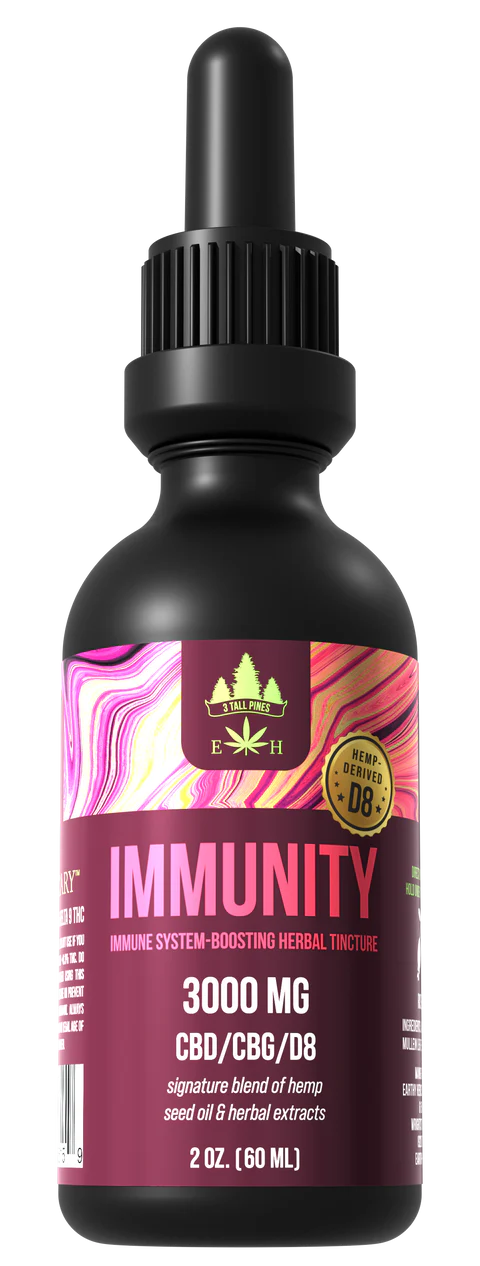 3 Tall Pines Immunity Herbal Tincture CBD CBG Delta 8 THC