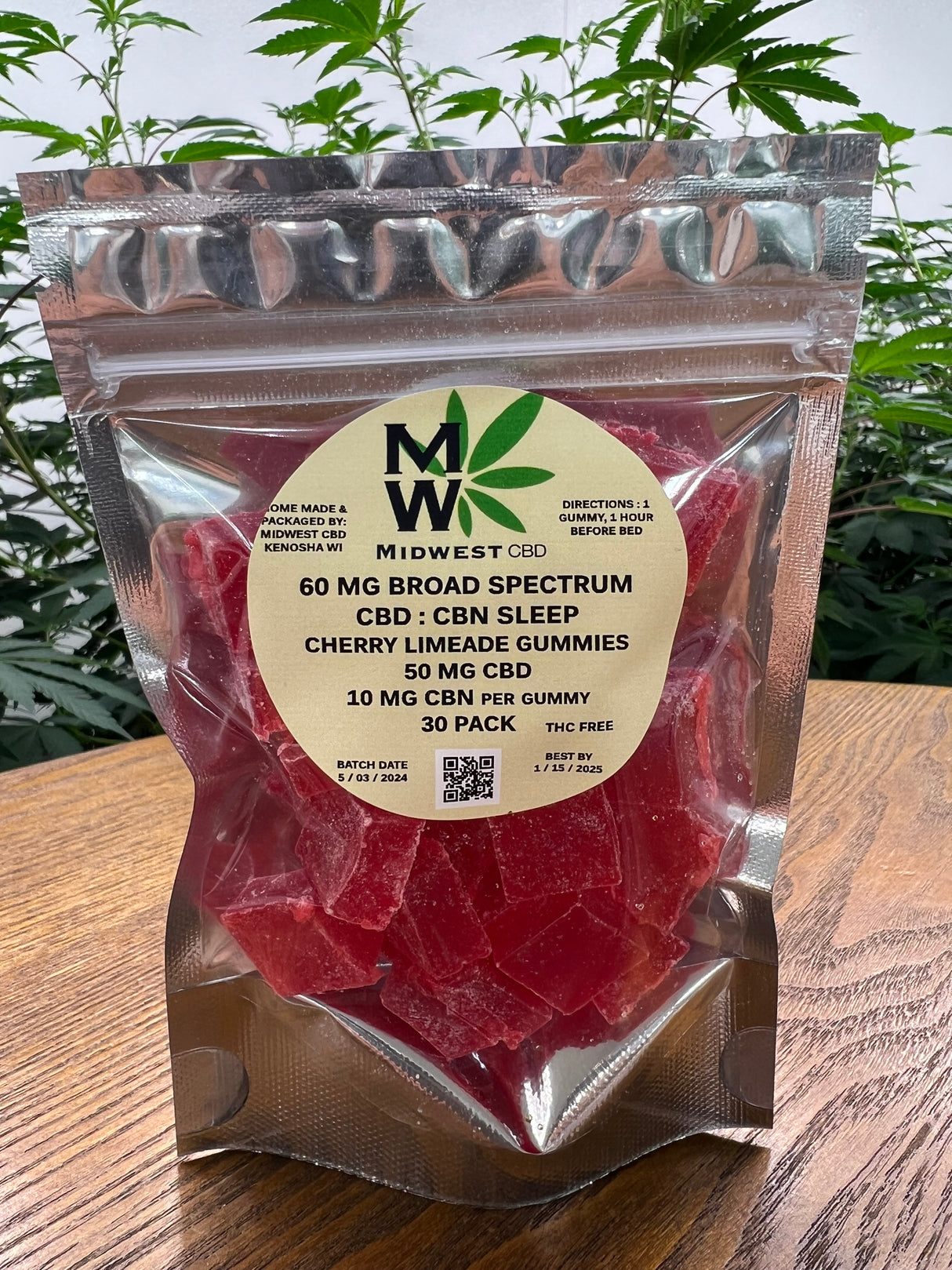 Image of a Package of Midwest CBD's Broad Spectrum CBD CBN Sleep Gummies