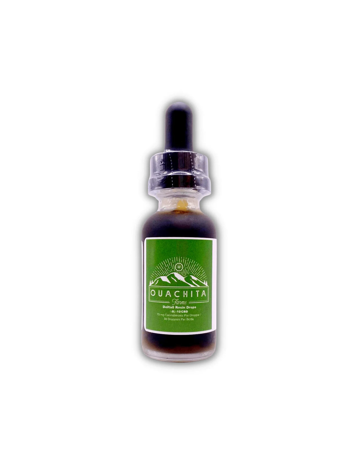 Bottle of Ouachita Farms Delta 8 THC Rosin Drops