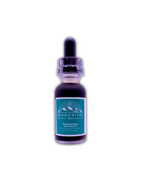 Bottle of Ouachita Farms THC Rosin Drops