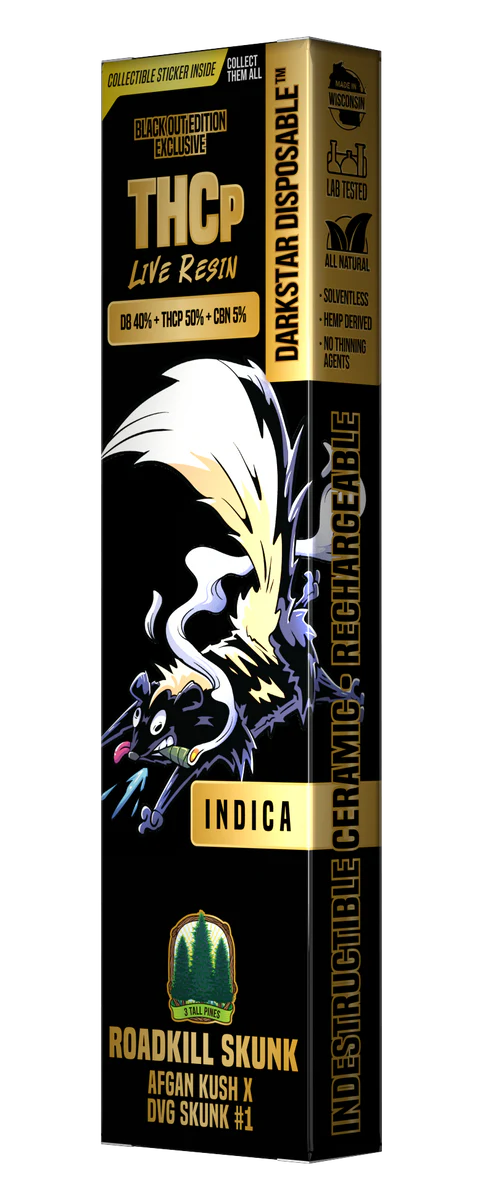 3 Tall Pines THCp Disposable Vape - Roadkill Skunk- Darkstar 1g (Indica)