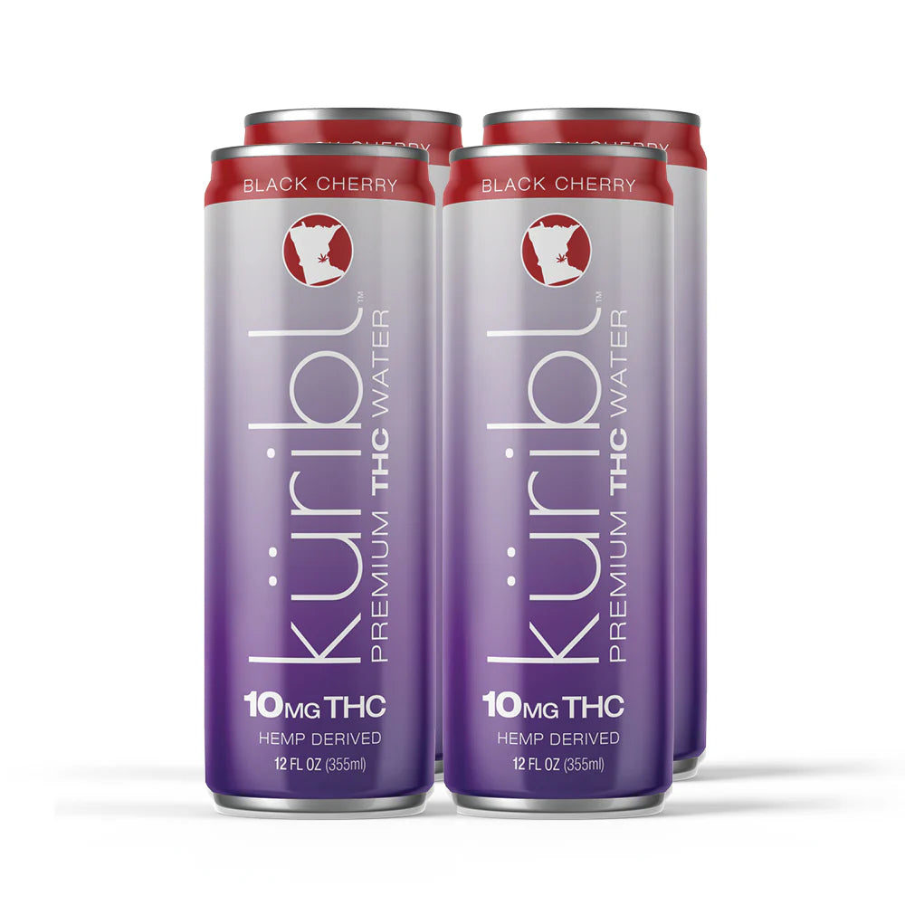 Kuribl Black Cherry Sparkling Water 10mg Delta 9 THC Drink