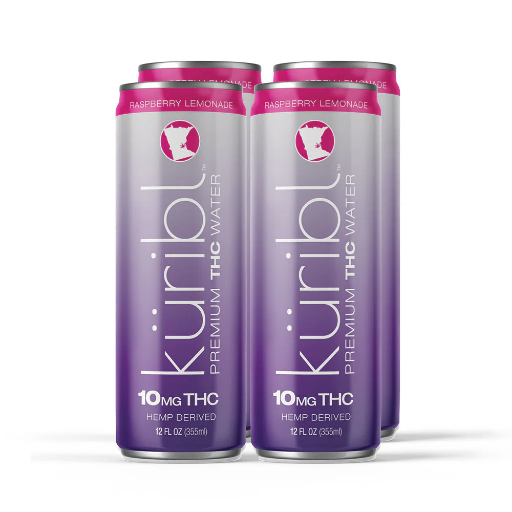 Kuribl Raspberry Lemonade Sparkling Water 10mg Delta 9 THC Drink