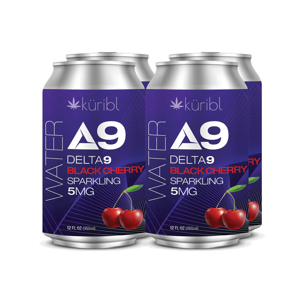 Kuribl Black Cherry Sparkling Water 5mg Delta 9 THC Drink