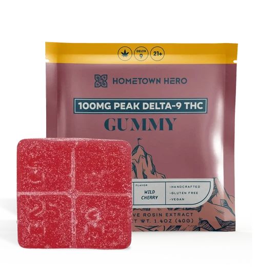 Hometown Hero Wild Cherry White Rhino - Peak Delta 9 Gummy